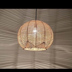 Natural Hand Woven Pendant Light - Brown